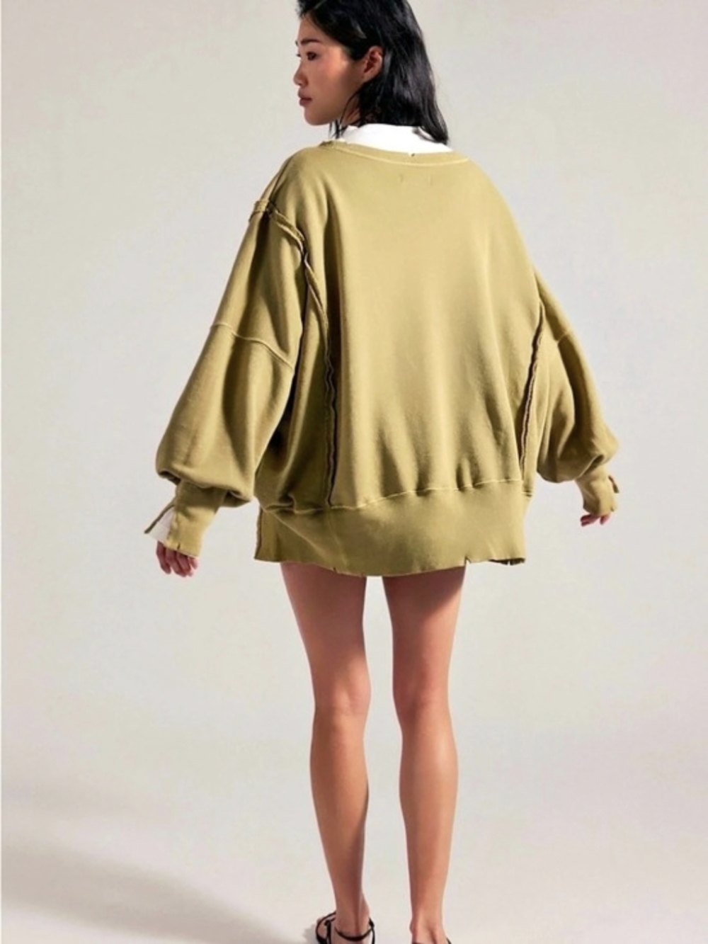 We The Free Oversized Pullover in Python Guacamole Size NWT Free People - Picture 4 of 8